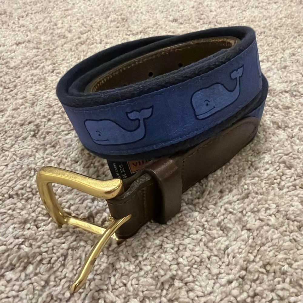 Vineyard Vines Whale Belt | Navy Blue | Size 36
